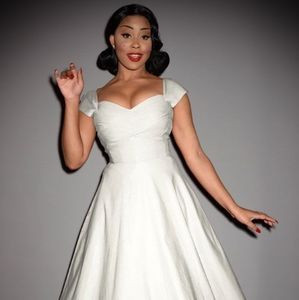 Stop Staring Madstyle Ivory Swing Dress XS EUC